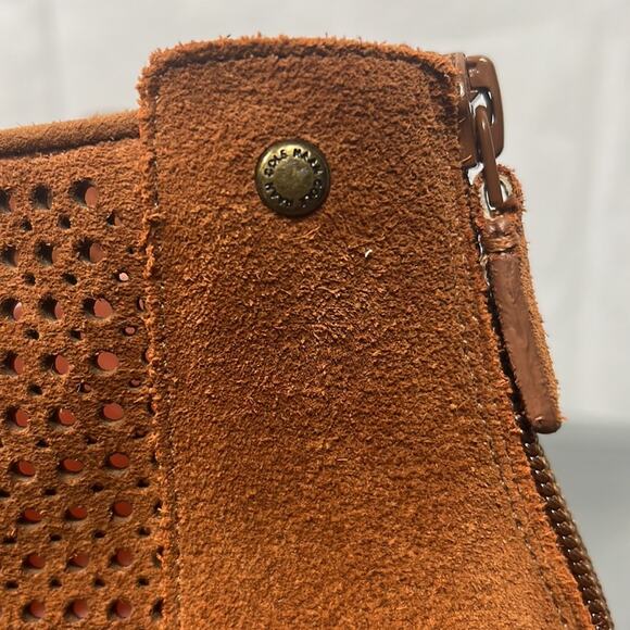 Cole Haan Brown Val Perforated Suede Ankle Boots in British Tan Suede. - Picture 8 of 12